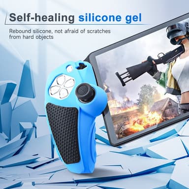 Playstation 5 / PS5 Silikon Skin Skal Fodral Anti-Slip Skydd + Joystick Caps - Svart
