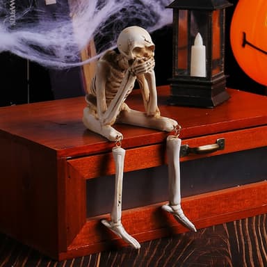 Halloween skelettfigur Spooky Skull Dekoration Fest Spökhus - Say No Evil