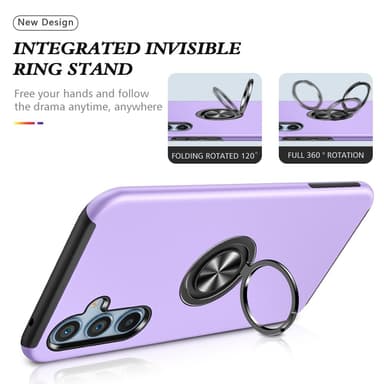 Samsung Galaxy S25 / S24 Hybrid skal med Finger Ring - Lila