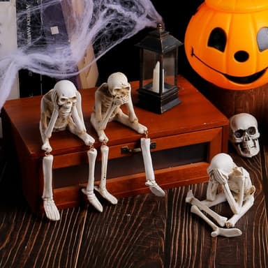 Halloween skelettfigur Spooky Skull Dekoration Fest Spökhus - Say No Evil