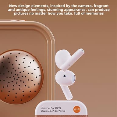 Retro Kameradesign Bluetooth hörlurar Brusreducering In-Ear Hörlurar - Brun
