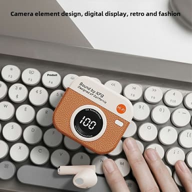 Retro Kameradesign Bluetooth hörlurar Brusreducering In-Ear Hörlurar - Brun