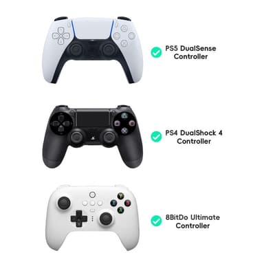 2st Tumgrepp Fingergrepp för Sony PlayStation 5 / 4 8BitDo Joystick Silikon - Vit