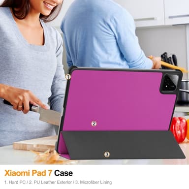 Slim Fit Cover Fodral För Xiaomi Pad 7 Auto Wake / Sleep - Lila