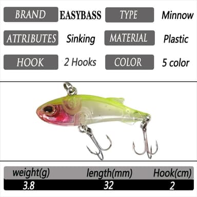 5 st Fiskedrag naturtrogen simning Sjunkande Minnow bete sötvatten saltvatten