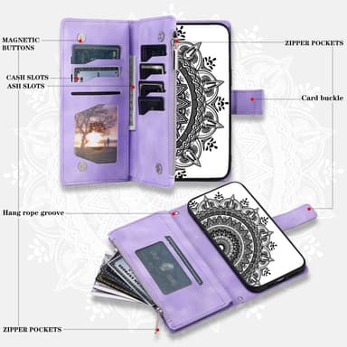För Samsung Galaxy A26 / A16 plånboksfodral Fodral Skal Mandala blommönster