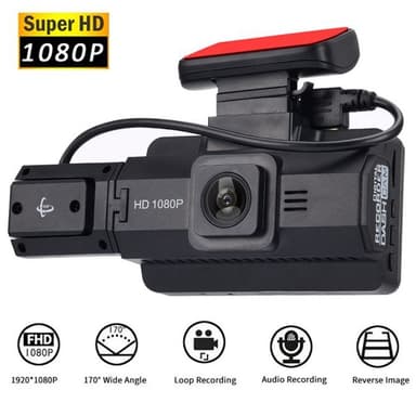 Fram och bak inspelning Dash Cam 1080P HD Night Vision Bilkamera Recorder