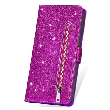 För Samsung Galaxy S25 Ultra Ställbart Glitterfodral med Dragkedjeficka