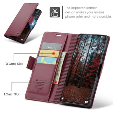 CASEME Plånboksfodral Xiaomi 14 - Röd