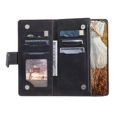 För Xiaomi Redmi 14C Zipper Wallet Case Rhombus Stitching Line Telefonfodral