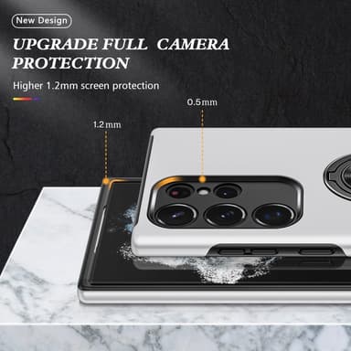 Till Samsung Galaxy S25 Ultra Hybrid skal med Finger Ring - Svart