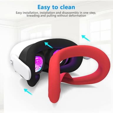 För Meta Quest 3S VR Silikonfodral Anti-Sweat Face Pad Skyddsöverdrag - Rosa