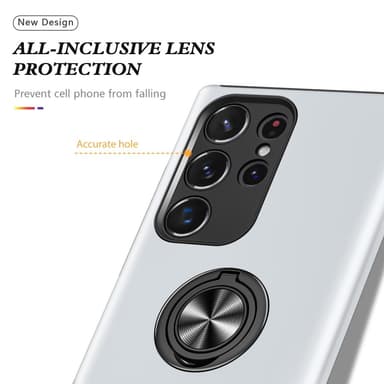 Till Samsung Galaxy S25 Ultra Hybrid skal med Finger Ring - Svart