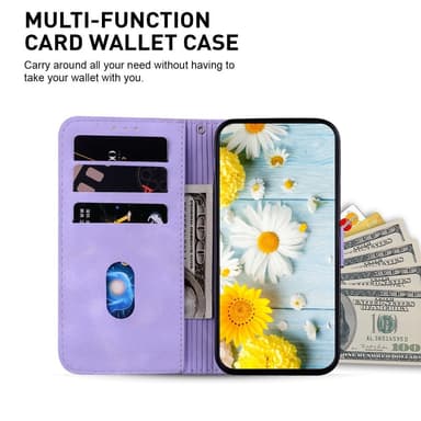 För Xiaomi Redmi 14C Fodral Ställ Plånboksfodral Blommönster - Lila