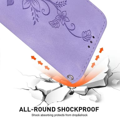 För Xiaomi Redmi 14C Fodral Ställ Plånboksfodral Blommönster - Lila
