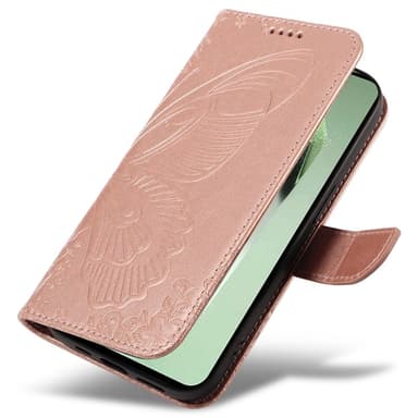 För Samsung Galaxy S24 FE Fodral Ställ Plånboksfodral Fjärilsmönster - RoseGold