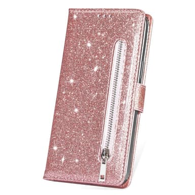 För Samsung Galaxy S25 Ultra Ställbart Glitterfodral med Dragkedjeficka