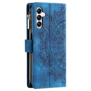 För Samsung Galaxy A56 plånboksfodral Fodral Skal Mandala blommönster - Blå