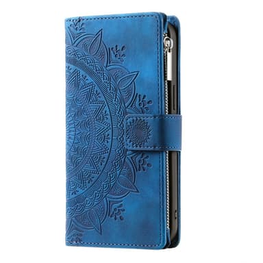 För Samsung Galaxy A56 plånboksfodral Fodral Skal Mandala blommönster - Blå