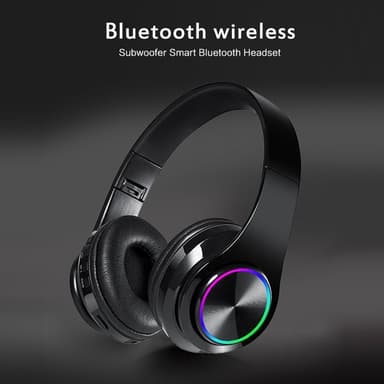 Hifi Trådlösa On-Ear headset Bluetooth-hörlurar - Svart+Blå
