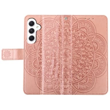 Till Samsung Galaxy A16 5G / A16 4G Fodral med Kortfack och Mandalamönster - Roséguld