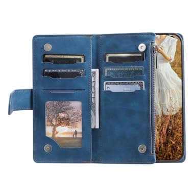 För Xiaomi Redmi 14C Zipper Wallet Case Rhombus Stitching Line Telefonfodral
