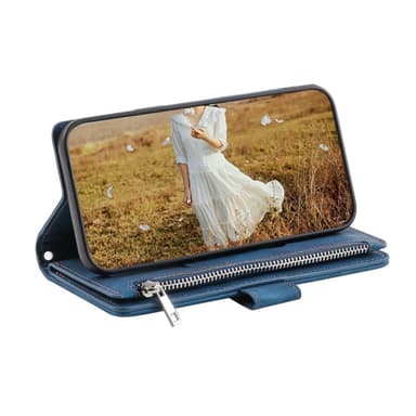 För Xiaomi Redmi 14C Zipper Wallet Case Rhombus Stitching Line Telefonfodral