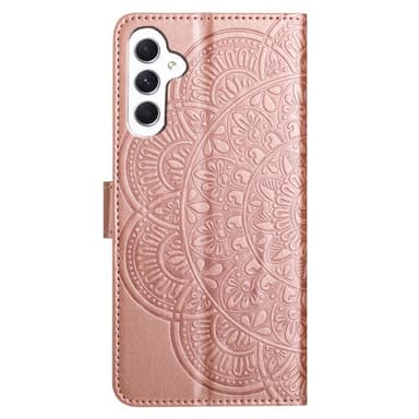 Till Samsung Galaxy A16 5G / A16 4G Fodral med Kortfack och Mandalamönster - Roséguld