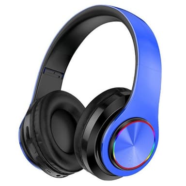 Hifi Trådlösa On-Ear headset Bluetooth-hörlurar - Svart+Blå