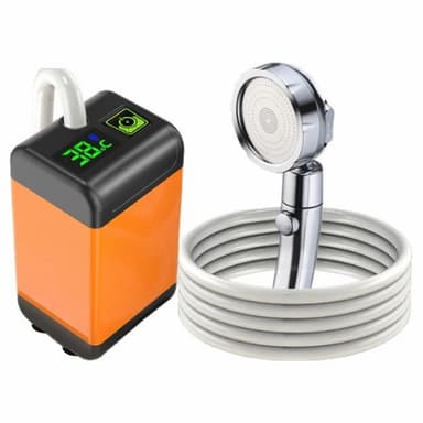 7800mAh camping elektrisk dusch med smart temperaturövervakning + 3 spraylägen