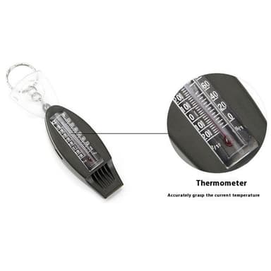 Multifunktion 4 i 1 Visselpipa Kompass Förstoringsglas Termometer