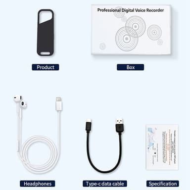 32GB brusreducering Digital Audio Voice Recorder MP3-spelare Diktafon med trådhörlurar