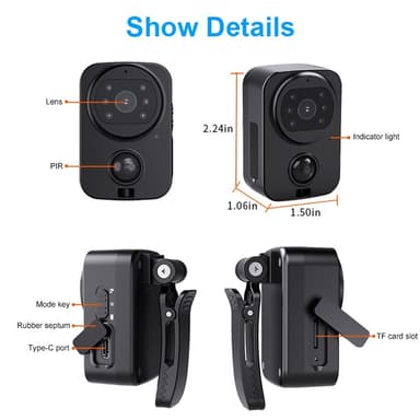 Vattentät HD-kamera PIR-övervakningskamera Home Outdoor Security Videoinspelare