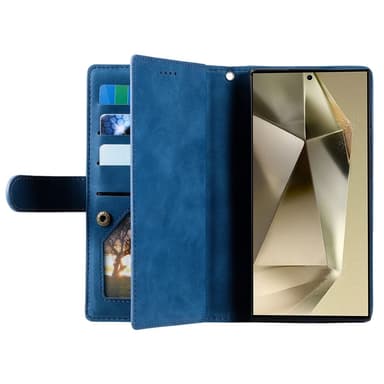 För Samsung Galaxy S25 Ultra 5G Fodral med Dragkedja och 9 Kortplatser