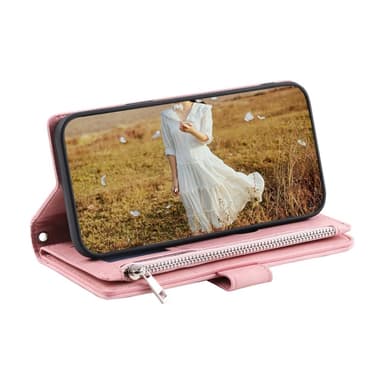 För Xiaomi Redmi 14C Zipper Wallet Case Rhombus Stitching Line Telefonfodral