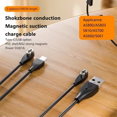 Laddare till Shokz OpenComm AS800 AS810 AS700 AS660 S661 Bone Conduction