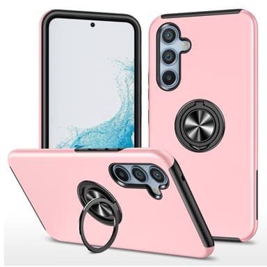 Till Samsung Galaxy A56 5G Hybridskal med Roterbar Ringhållare - Rosa