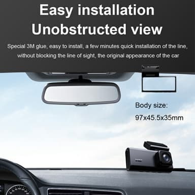 2K Ultra HD WiFi Night Vision Fram och bak Bil Dash Cam med parkeringsmonitor