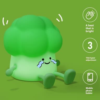 Broccoli Design Creative Silicone Tap Light Hemma Sovrum Nattlampa