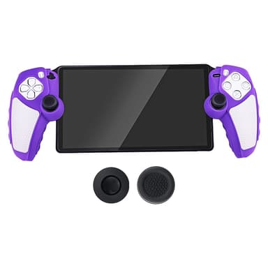Playstation 5 / PS5 Silikon Skin Skal Fodral Anti-Slip Skydd + Joystick Caps - Lila