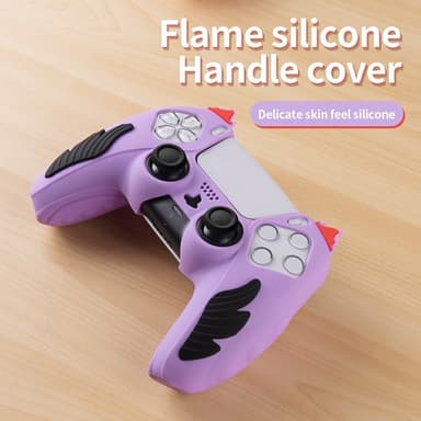 Playstation 5 / PS5 Silikon Skin Skal Fodral Anti-Slip Skydd Flame Design - Blå
