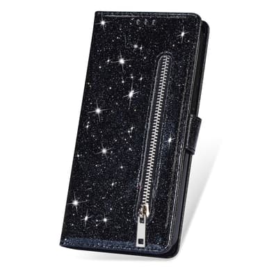 För Samsung Galaxy S25 Ultra Ställbart Glitterfodral med Dragkedjeficka
