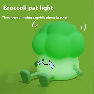 Broccoli Design Creative Silicone Tap Light Hemma Sovrum Nattlampa