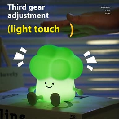 Broccoli Design Creative Silicone Tap Light Hemma Sovrum Nattlampa