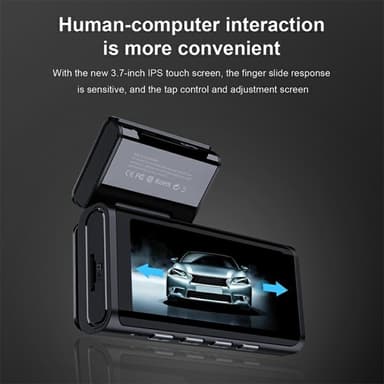 2K Ultra HD WiFi Night Vision Fram och bak Bil Dash Cam med parkeringsmonitor