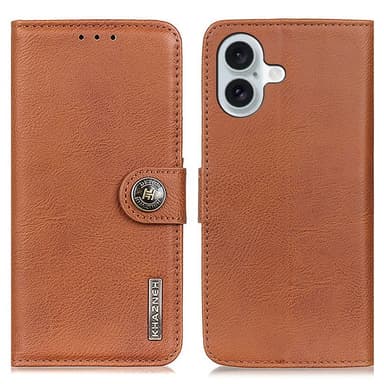 KHAZNEH för iPhone 16 Plånboksfodral - Brun