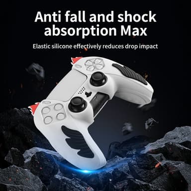 Playstation 5 / PS5 Silikon Skin Skal Fodral Anti-Slip Skydd Flame Design - Blå
