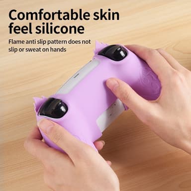 Playstation 5 / PS5 Silikon Skin Skal Fodral Anti-Slip Skydd Flame Design - Blå