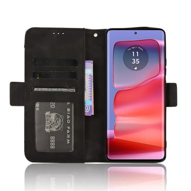 Till Motorola Edge 50 / Edge 50 Pro Plånboksfodral  - Svart