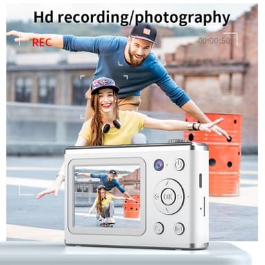 2,4"" Skärm Dual Lens Videoinspelning CCD Digitalkamera med 32GB kort + Läsare - Rosa